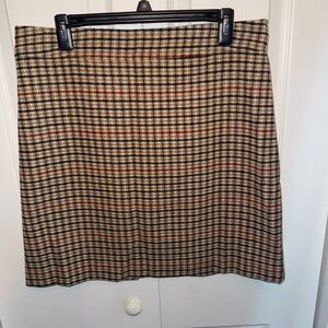 J. Crew Plaid Mini Skirt - Black, Tan, and Red